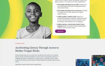 Web design for an international non-profit