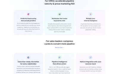 Landing page design for a SaaS company
